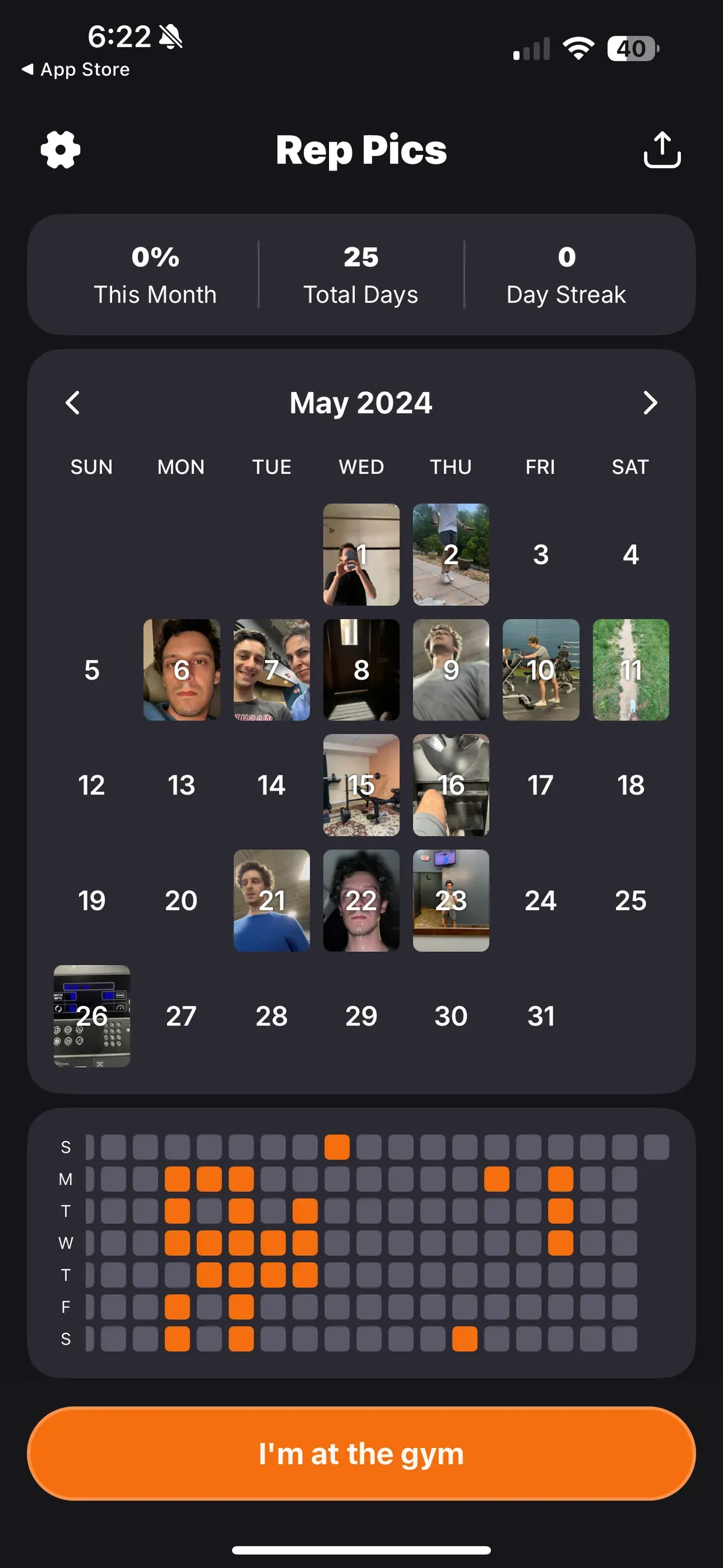 Gym Calendar Screenshot